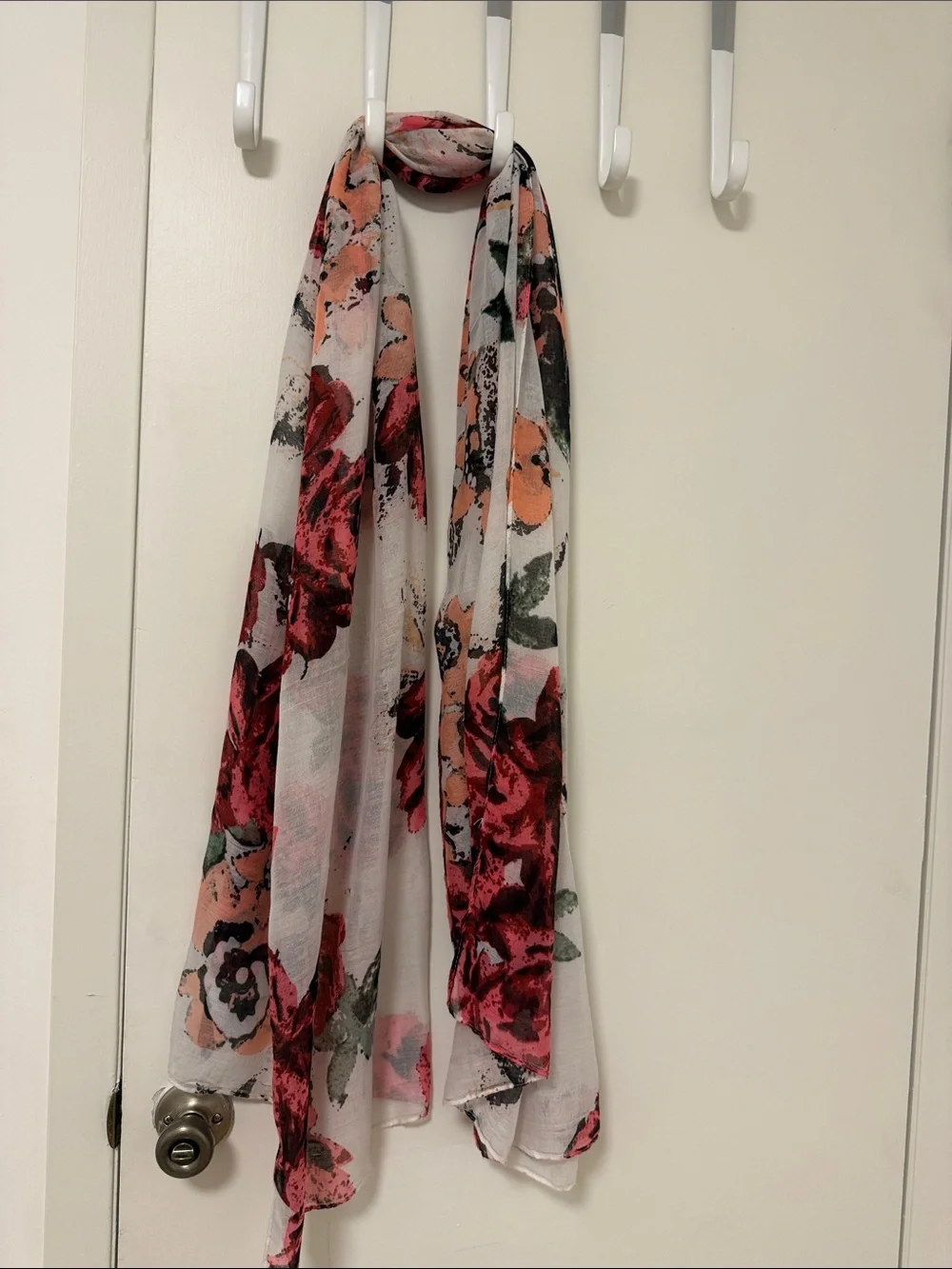Floral Pattern Silk- Cotton Scarf